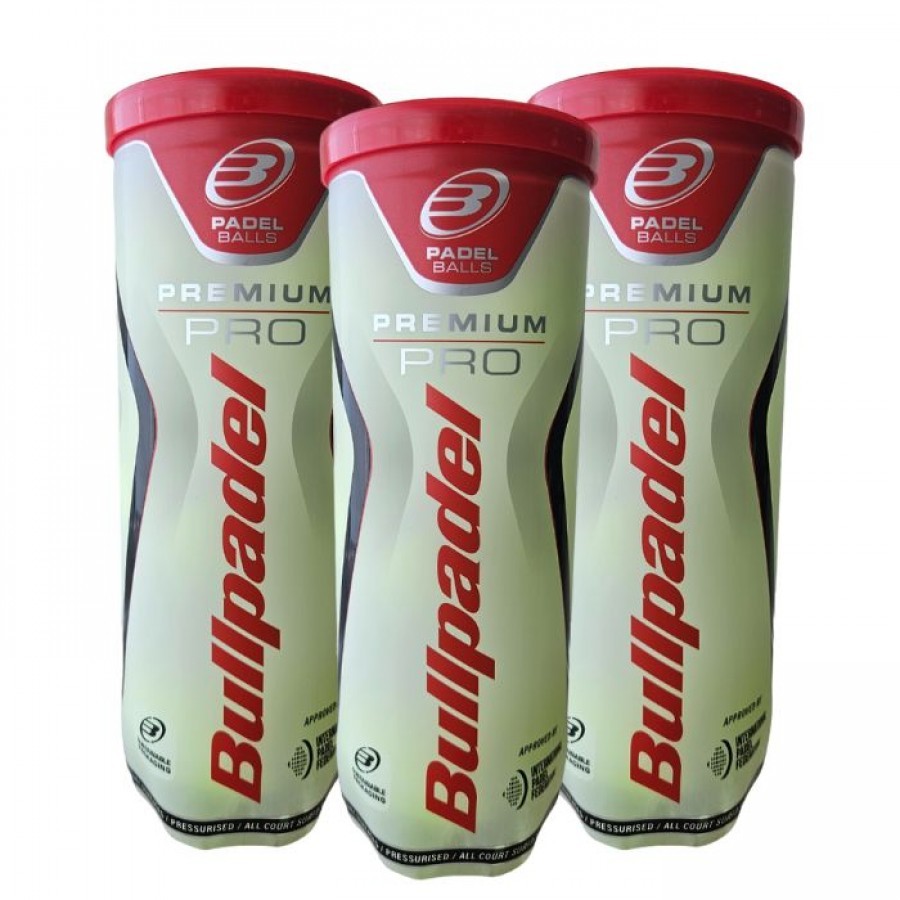 Pack of 3 Bottles of Bullpadel Premium Pro Balls