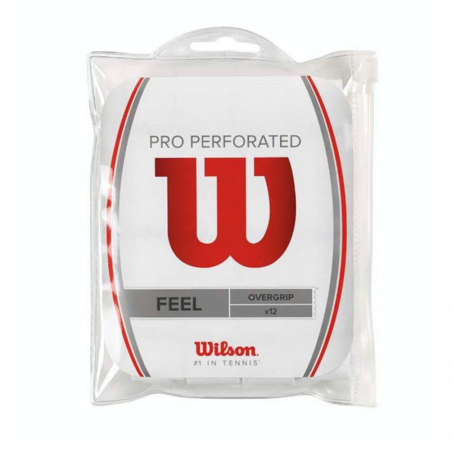 Blister Wilson 12 Overgrips Pro Perforated Feel Blanco