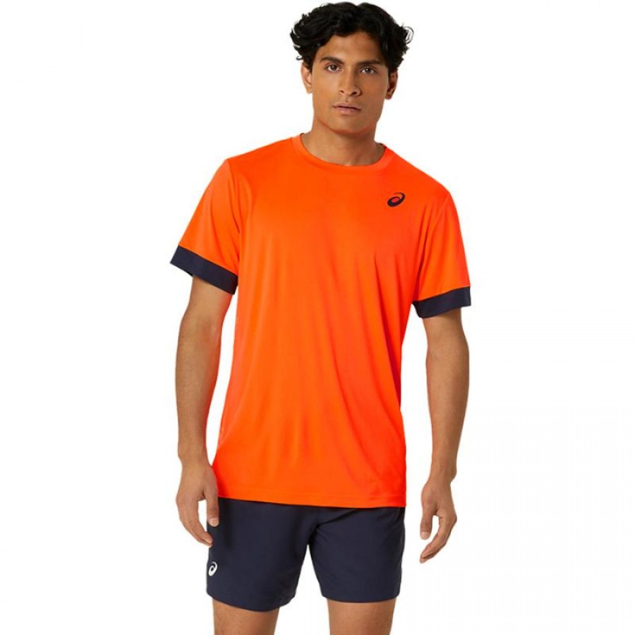 Camiseta Asics Court Naranja Azul Medianoche