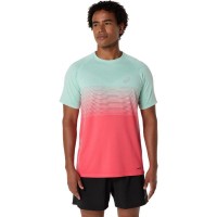 Camiseta Asics Haut SS sans couture Corail Verde