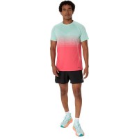 Camiseta Asics Haut SS sans couture Corail Verde