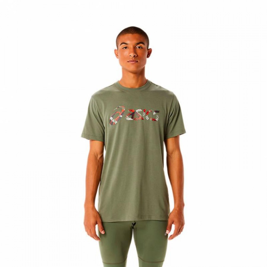 Asics Wild Camo Lichen T-shirt Vert