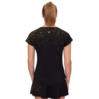 Camiseta Bidi Badu Paris Capsleeve Negro Dorado Mujer