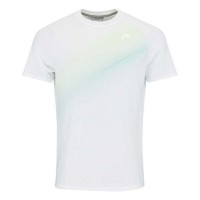 Head Performance T-shirt Blanc Vert Imprime