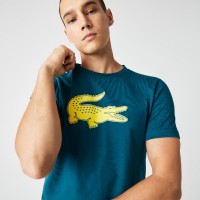 Camiseta Lacoste Sport Transpirable Verde Amarillo