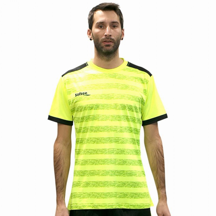 Camiseta Softee Leader Amarillo Fluor Negro