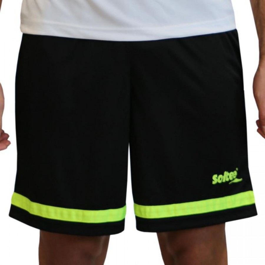 Short Softee Tipex Negro Amarillo Fluor Junior