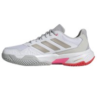 Baskets Femme Adidas CourtJam Control 3 Blanc Argent Rouge