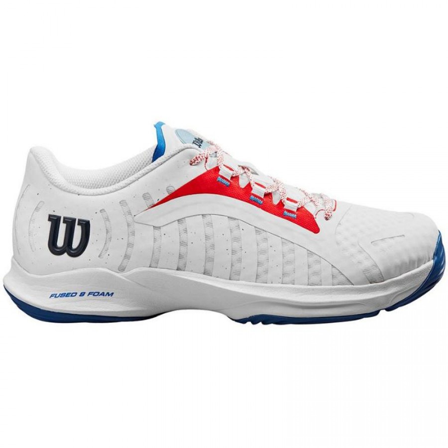 Zapatillas Wilson Hurakn Pro Blanco Rojo Azul Mujer